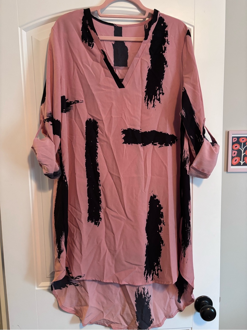 Shein Shirtdress Mauve Black Excellent Condition - Size Lg
